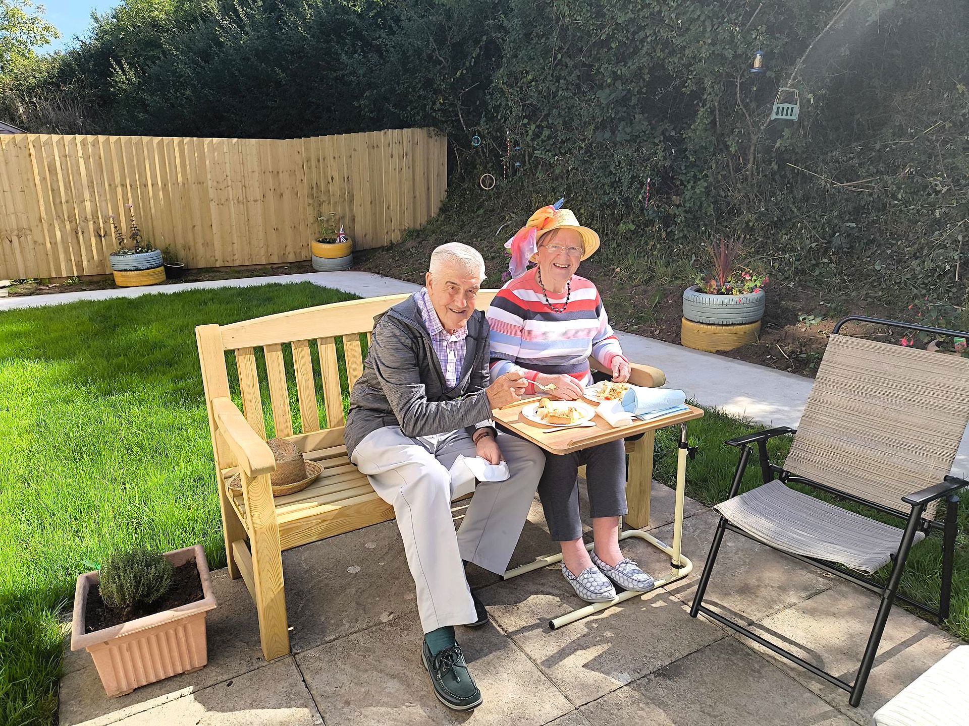 Residents enjoying a home-cooked breakfast together at Rickeston Mill